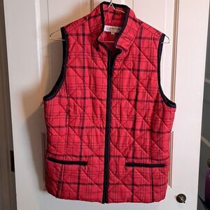 Jones New York Quilted plaid Vest - M - Red